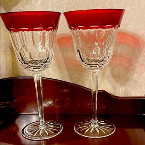 Elegant Waterford  Red Crystal Wine Glasses